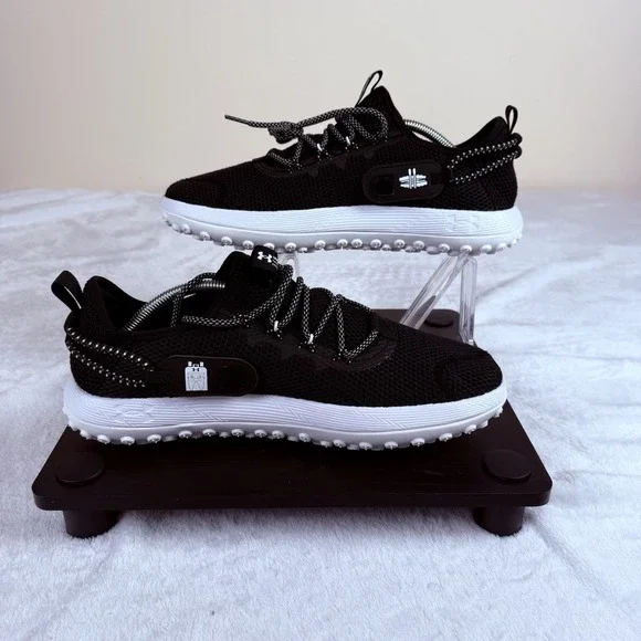 Under Armour Fat Tire Venture Shoes Men's 10 #3027562-002‎ Black White New - Picture 3 of 8